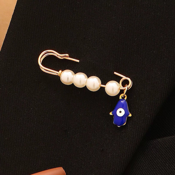 Wholesale Women's Vintage Geometric Drip Oil Iron Devil's Eye Brooch Pin