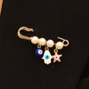Wholesale Women's Vintage Geometric Drip Oil Iron Devil's Eye Brooch Pin