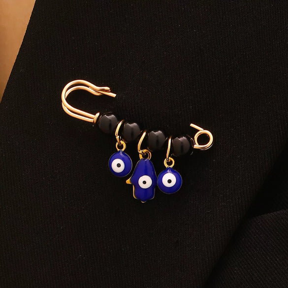 Wholesale Women's Vintage Geometric Drip Oil Iron Devil's Eye Brooch Pin