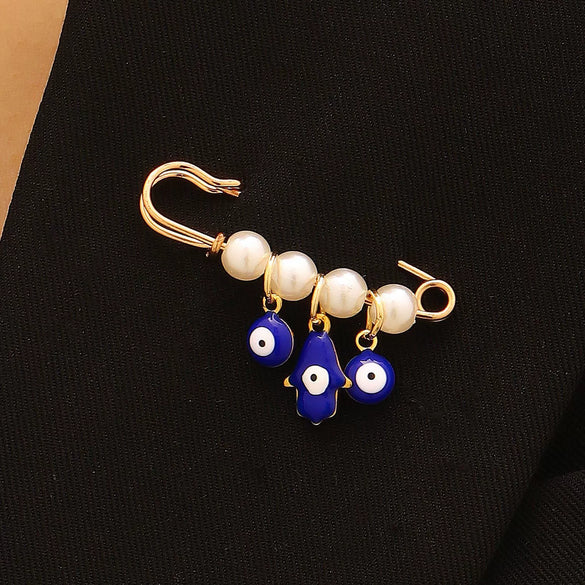 Wholesale Women's Vintage Geometric Drip Oil Iron Devil's Eye Brooch Pin