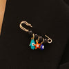 Wholesale Women's Vintage Geometric Drip Oil Iron Devil's Eye Brooch Pin