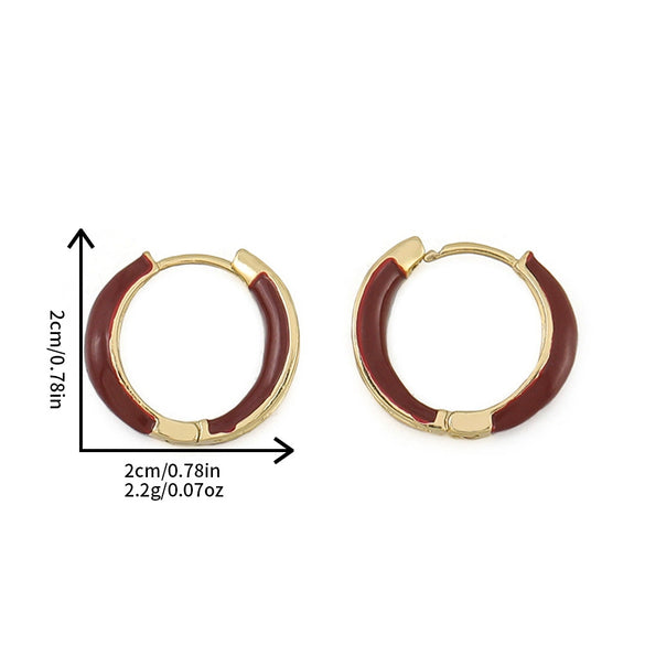 Wholesale Women's Vintage Geometric Dripping Oil Earrings With Electroplating