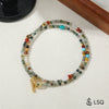 Wholesale Women's Vintage Geometric Indian Agate Shell Egg Yolk Copper Handmade Beaded Necklace
