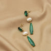 Wholesale Women's Vintage Geometric Natural Pearl Water Drop Pendant Earrings With Electroplating