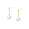 Wholesale Women's Vintage Geometric Round Earrings Made Of S925 Sterling Silver And Imitation Pearls With Electroplating