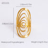 Wholesale Women's Vintage Geometric Stainless Steel Irregular Oval Ring With Electroplating