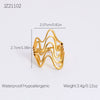 Wholesale Women's Vintage Geometric Stainless Steel Irregular Oval Ring With Electroplating