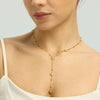 Wholesale Women's Vintage Geometric Sunshaped Stainless Steel Long Tassel Necklace 18K Gold Plated Bead Chain