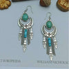 Wholesale Women's Vintage Geometric Zinc Alloy Electroplating Tassel Turquoise Earrings