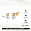 Wholesale Women's Vintage Gold Electroplated Geometric Shell Pearl Zircon Stainless Steel Earrings