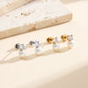 Wholesale Women's Vintage Gold Electroplated Geometric Shell Pearl Zircon Stainless Steel Earrings