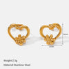 Wholesale Women's Vintage Gold Plated Animal Zodiac Pearl Stud Earrings