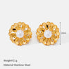 Wholesale Women's Vintage Gold Plated Animal Zodiac Pearl Stud Earrings