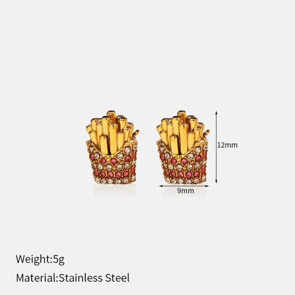 Wholesale Women's Vintage Imitation Pearl Earrings Retro Style Titanium Steel 18K Goldplated Ear Jewelry