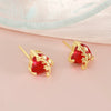Wholesale Women's Vintage Loveshaped Copper Real Gold Plated Earrings