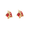 Wholesale Women's Vintage Loveshaped Copper Real Gold Plated Earrings