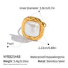 Wholesale Women's Vintage Minimalist Geometric Pearl Stainless Steel Electroplated Earrings And Ring Jewelry