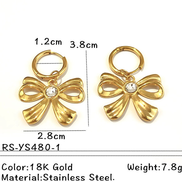 Wholesale Women's Vintage Minimalist Geometric Stainless Steel Electroplated Earrings Pendant