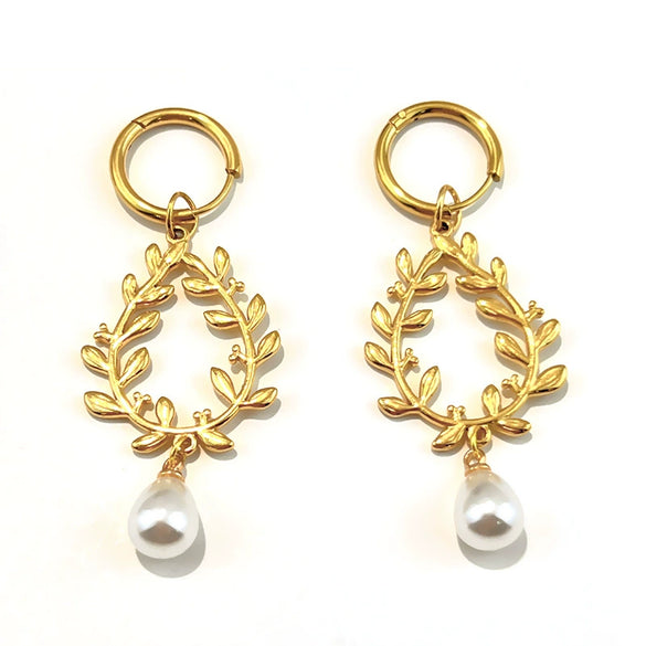Wholesale Women's Vintage Minimalist Geometric Stainless Steel Electroplated Earrings Pendant