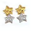 Wholesale Women's Vintage Minimalist Geometric Stainless Steel Electroplated Earrings With Five Pointed Star Design