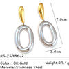 Wholesale Women's Vintage Minimalist Geometric Stainless Steel Goldplated Earrings