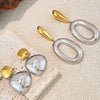 Wholesale Women's Vintage Minimalist Geometric Stainless Steel Goldplated Earrings