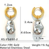 Wholesale Women's Vintage Minimalist Geometric Stainless Steel 18K Gold Plated Earrings And Pendant