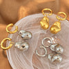 Wholesale Women's Vintage Minimalist Geometric Stainless Steel 18K Gold Plated Earrings And Pendant