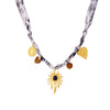Wholesale Women's Vintage Plants And Flowers Pattern Stainless Steel Electroplated Leaf Heart Necklace And Bracelet Set