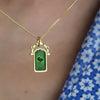 Wholesale Women's Vintage Retro Rotatable Tarot Heart And Fourleaf Clover Tree Of Life 18K Gold Plated Titanium Steel Necklace With Ball Chain