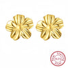 Wholesale Women's Vintage S925 Sterling Silver Three Dimensional Flower Earrings With Electroplating