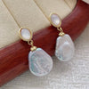 Wholesale Women's Vintage Specialshaped Baroque Pearl Earrings With 925 Silver Needles And Shell Elements