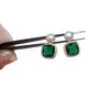 Wholesale Women's Vintage Square Zircon And Natural Freshwater Pearl Earrings With Alloy Inlay