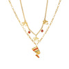 Wholesale Women's Vintage Stacking Gold Plated Stainless Steel Flat Cross Chain Necklace With Eye And Portrait Pendant