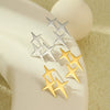 Wholesale Women's Vintage Stainless Steel And 18K Electroplated Cross Star Earrings