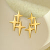 Wholesale Women's Vintage Stainless Steel And 18K Electroplated Cross Star Earrings