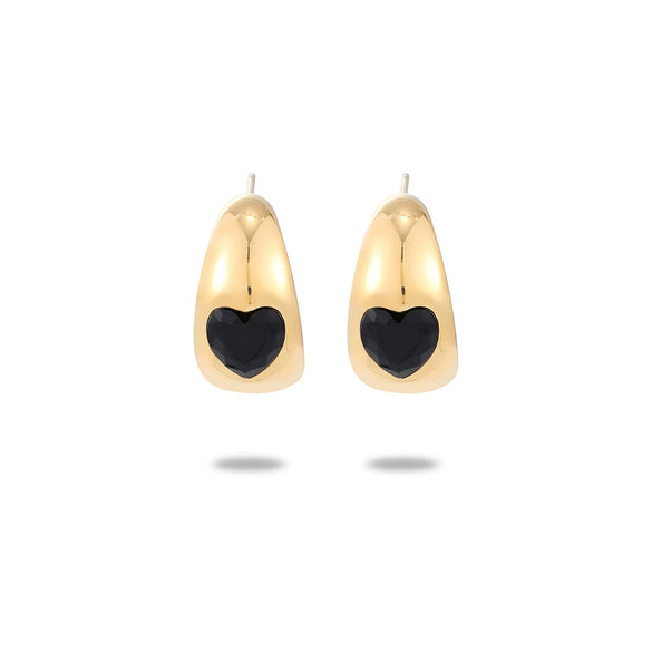 Wholesale Women's Vintage Stainless Steel Heart Shaped Electroplated Earrings