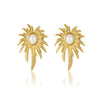 Wholesale Women's Vintage Stainless Steel Irregular Leaf Flowers Electroplated Earrings