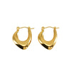 Wholesale Women's Vintage 316L Stainless Steel 18K Gold Plated Hollow Heart Earrings