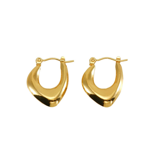Wholesale Women's Vintage 316L Stainless Steel 18K Gold Plated Hollow Heart Earrings