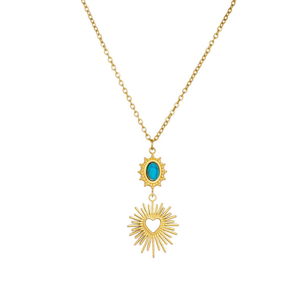 Wholesale Women's Vintage Style Stainless Steel Electroplated Jewelry Set With Heart Water Drop And Bell Patterns Earrings Necklaces And Bracelets