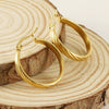 Wholesale Women's Vintage 316L Stainless Steel Geometric Earrings With 18K Gold Electroplating