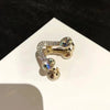 Wholesale Women's Vshaped Rhinestone Hairpin Electroplated Geometric Grab Clip
