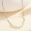 Wholesale Women's White Pearl Geometric Calendering Chain 18K Electroplated Necklace