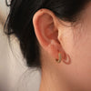 Wholesale Women's Whitegreen Zircon Earrings In Geometric Pattern 18K Gold Plated Stainless Steel With Electroplating