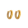Wholesale Women's Whitegreen Zircon Earrings In Geometric Pattern 18K Gold Plated Stainless Steel With Electroplating
