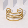 Wholesale Women's Wide Version Exaggerated High End Retro Geometric Irregular Stainless Steel Gold Plated Bracelet