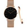 Wholesale Women's Woven Mesh Strap Waterproof Quartz Watch With Alloy Case And Mineral Reinforced Glass Mirror Round Dial