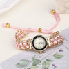 Wholesale Women's Woven Rope Quartz Watch With Alloy Case Canvas Strap And Round Dial