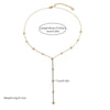 Wholesale Women's Yshaped Geometric Rhinestone Necklace Made Of Stainless Steel With Vacuum Plating In The Furnace